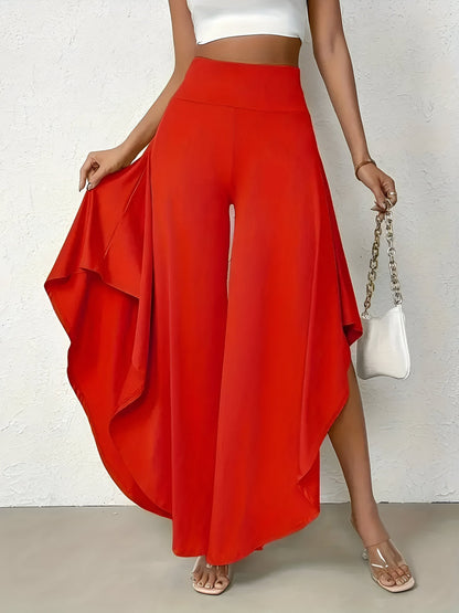 Pantalones anchos con camisa asimétrica