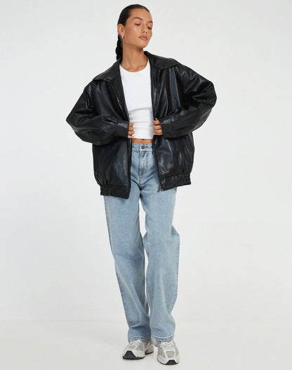 Florence - Chaqueta de cuero oversize