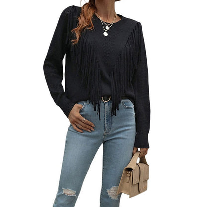 Sophie - Elegante jersey de otoño con flecos para mujer