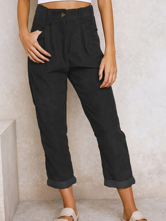 Pantalones de pana con perneras rectas para señora
