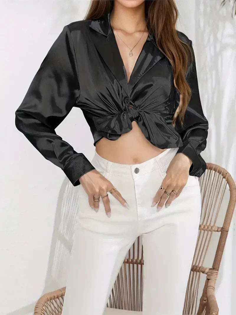 Blusa de señora acortada