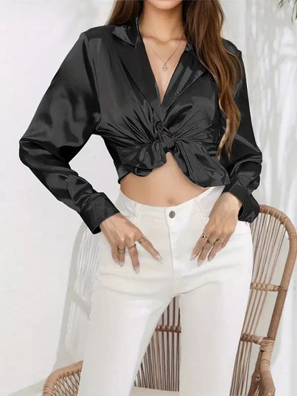 Blusa de señora acortada