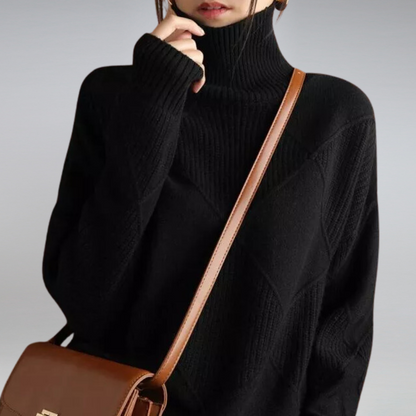 Elegante jersey de cuello alto para mujer