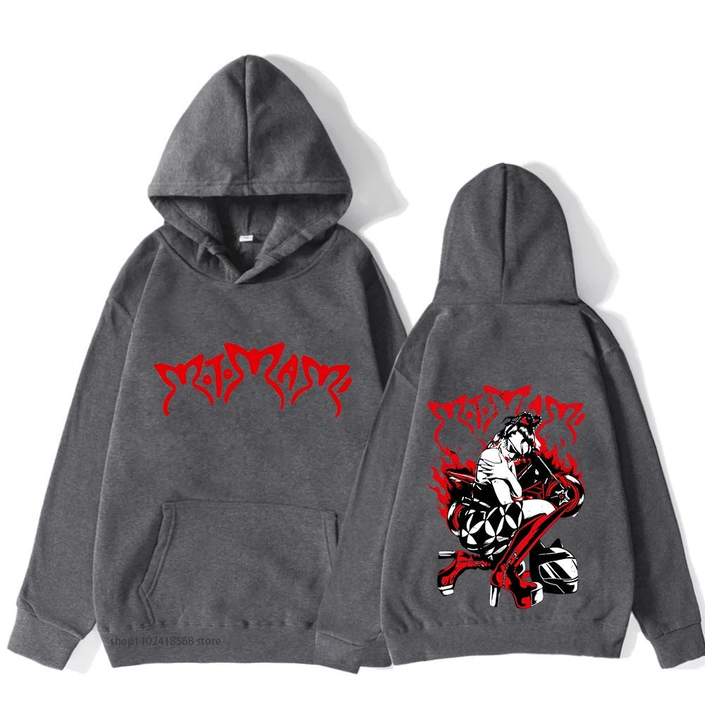 Heidi Mode | Motomami Rosalia Sudadera con capucha gráfica negra