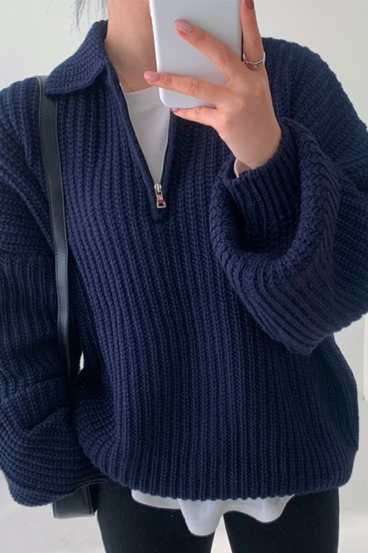 Lina - Jersey de invierno con cremallera para mujer