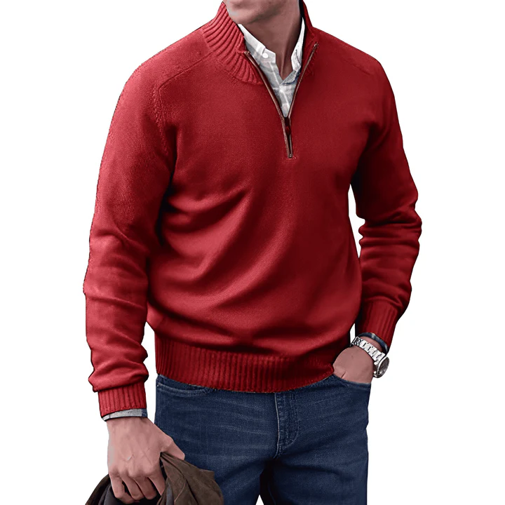 Elegante jersey con cremallera y diseño refinado