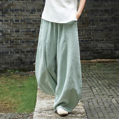 Pantalones anchos y vaporosos para mujer
