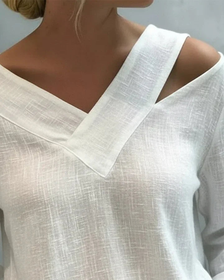 Damska Bluzka Z Wycięciem V-Neck