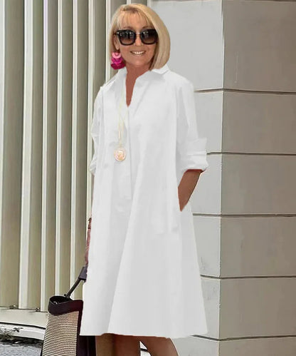 Vestido camisero sofisticado de estilo elegante para mujer