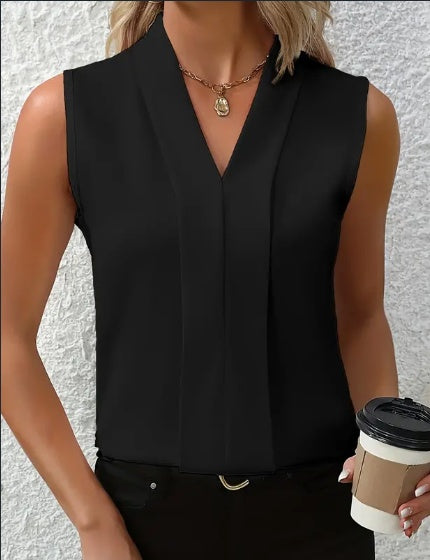 Sina - Elegante blusa sin mangas con cuello en V para mujer