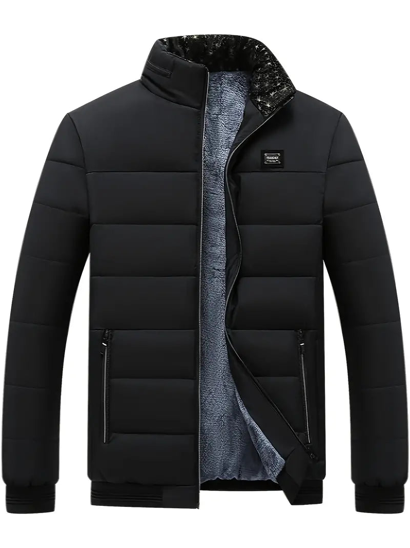 Sert | chaqueta de moda para hombre con cuello alto | abrigo de invierno grueso y cálido con forro de terciopelo