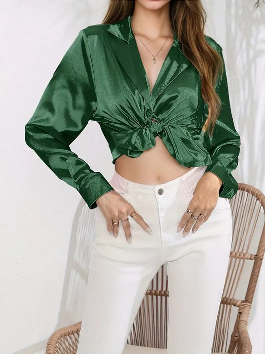 Blusa de señora acortada