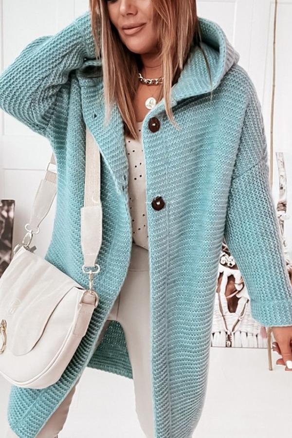 Waldaine Cardigan | Chaqueta de punto con cierre de botones y capucha