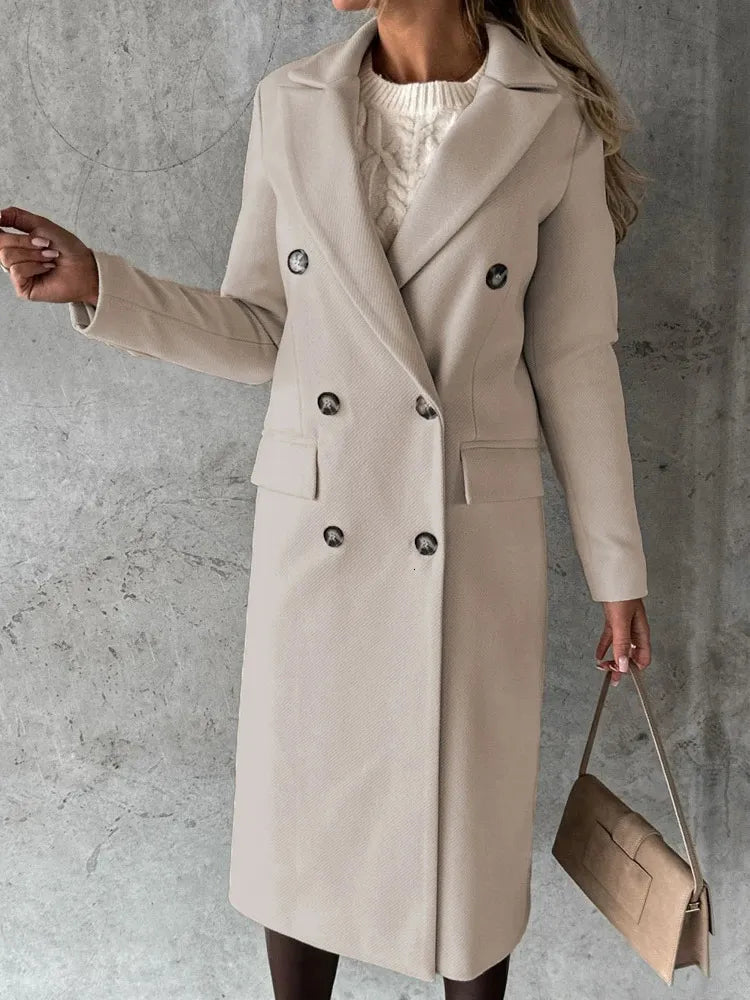 Chaqueta de invierno con solapas para mujer