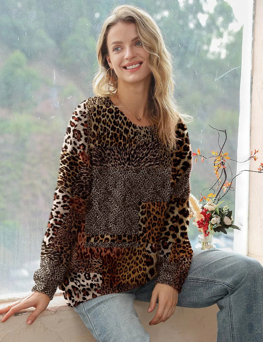 Teva | Jersey de manga larga con cuello redondo y estampado animal