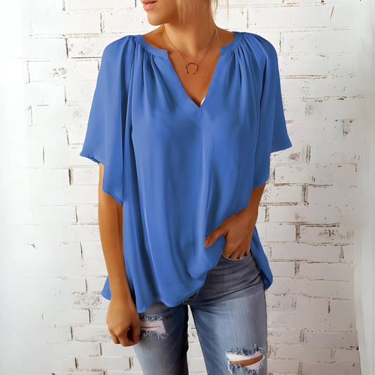 Tineke - Blusa elegante de mujer con cuello en V