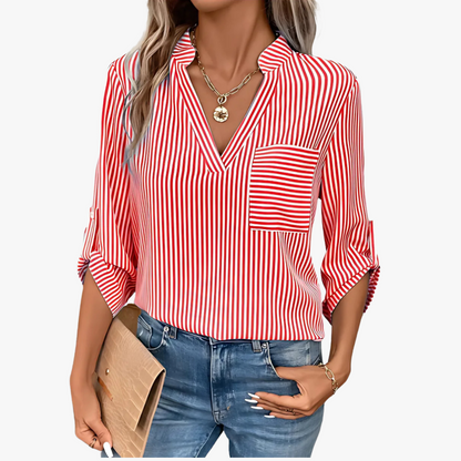 Blusa elegante de rayas para mujer