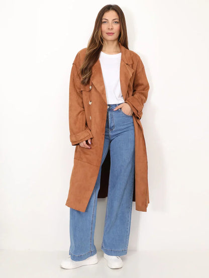 Gabardina clásica de invierno en ante | Ada