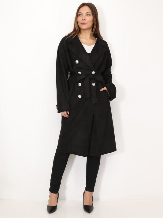 Gabardina clásica de invierno en ante | Ada