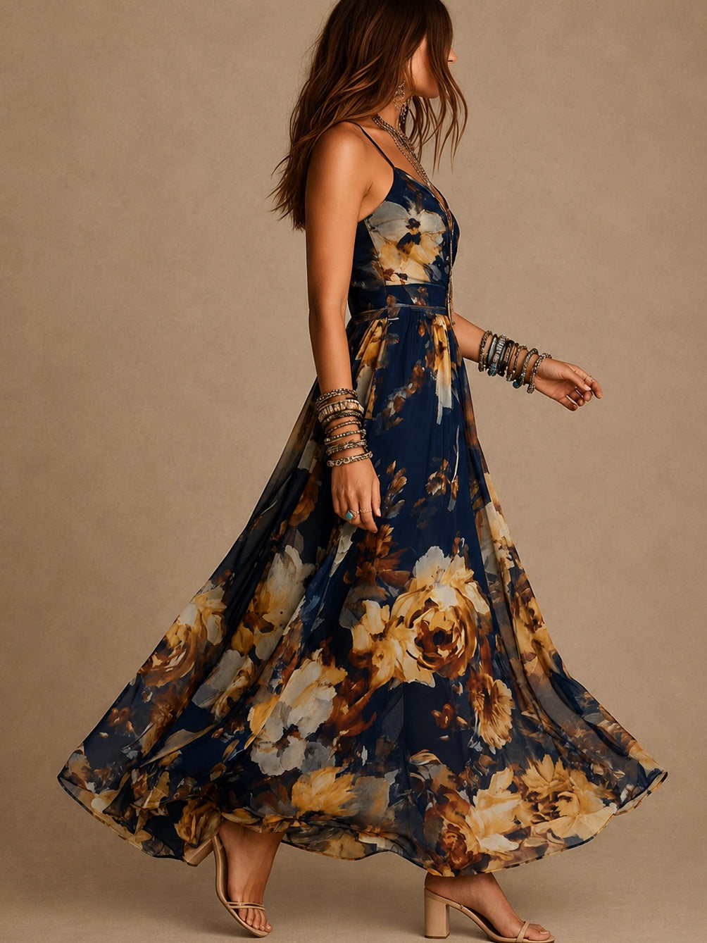 Damska Elegancka Sukienka Maxi Sweetheart