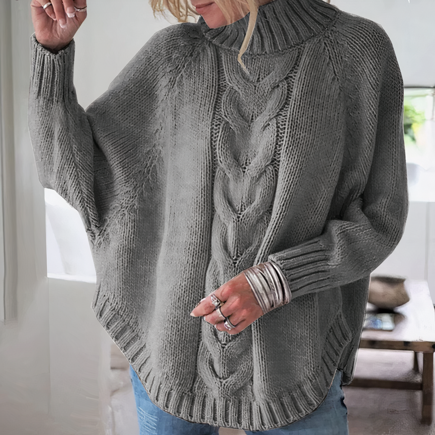 Jersey de punto con mangas murciélago | Ariah