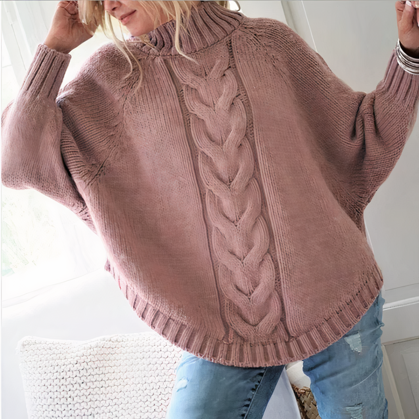 Jersey de punto con mangas murciélago | Ariah