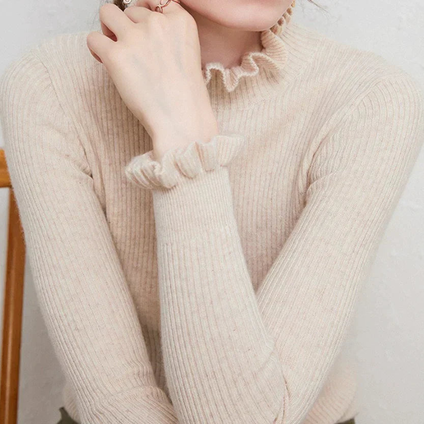 Jersey de moda con cuello de encaje | Anastasia