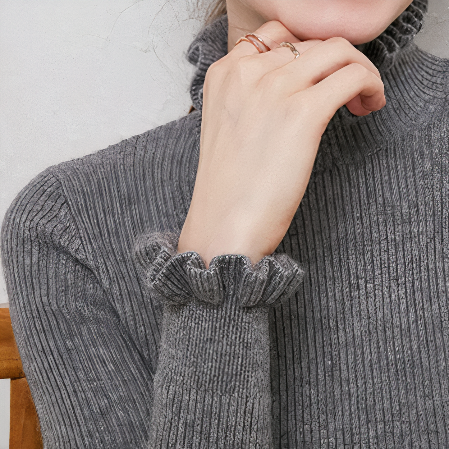 Jersey de moda con cuello de encaje | Anastasia