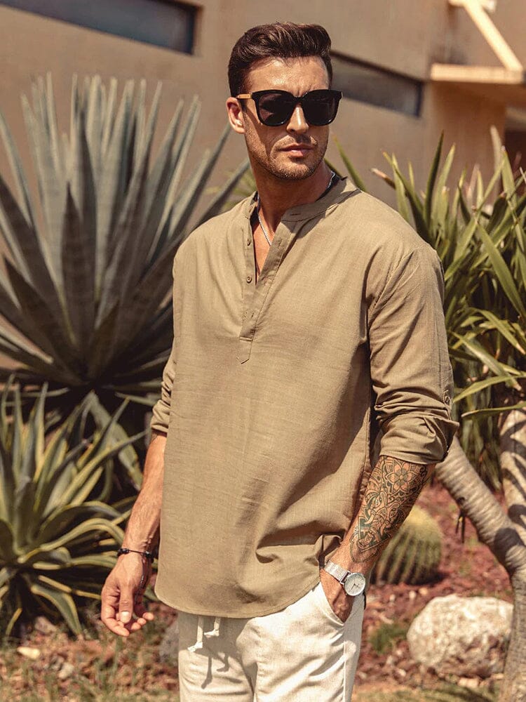 Męska Koszula V-Neck Casual