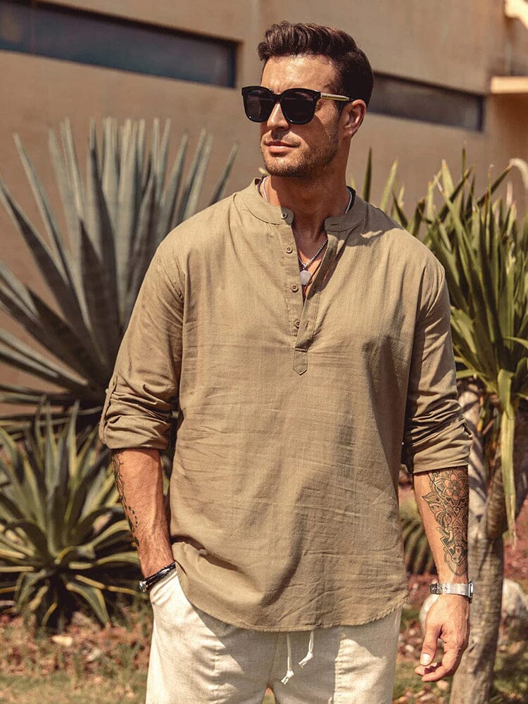 Męska Koszula V-Neck Casual