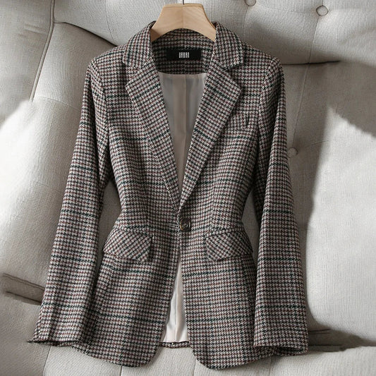 Clotilde | Chaqueta blazer de cuadros para mujer, elegante y cómoda