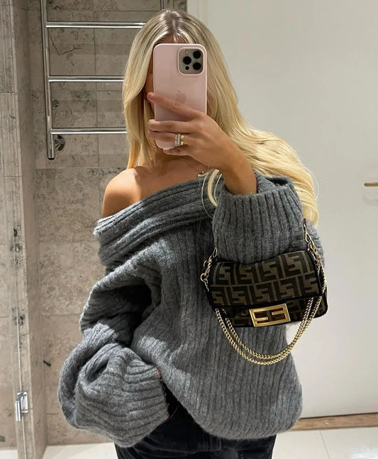 Ugonia Sweater - Jersey de punto sin hombros