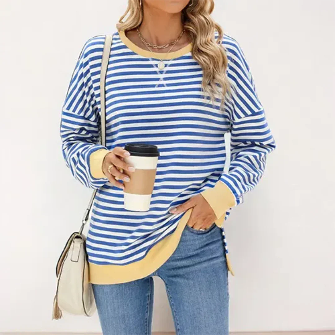 Jersey de abrigo a rayas para señora