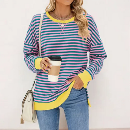 Jersey de abrigo a rayas para señora