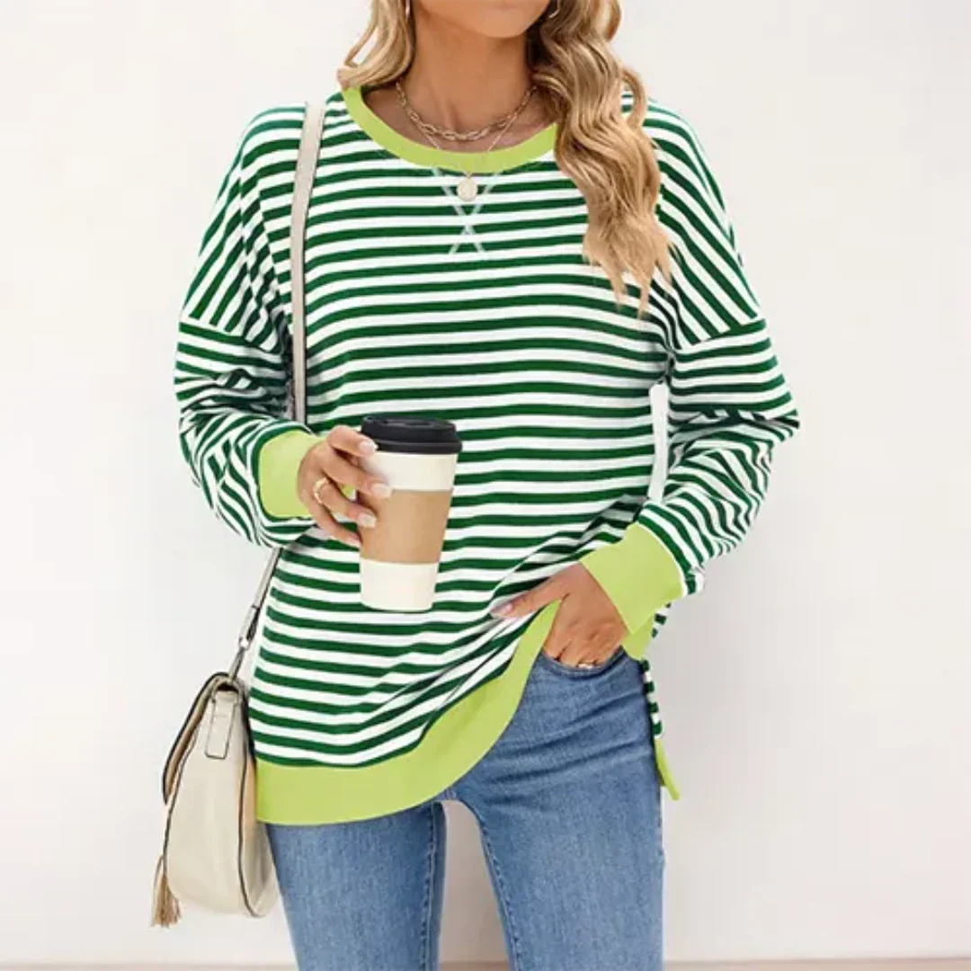 Jersey de abrigo a rayas para señora