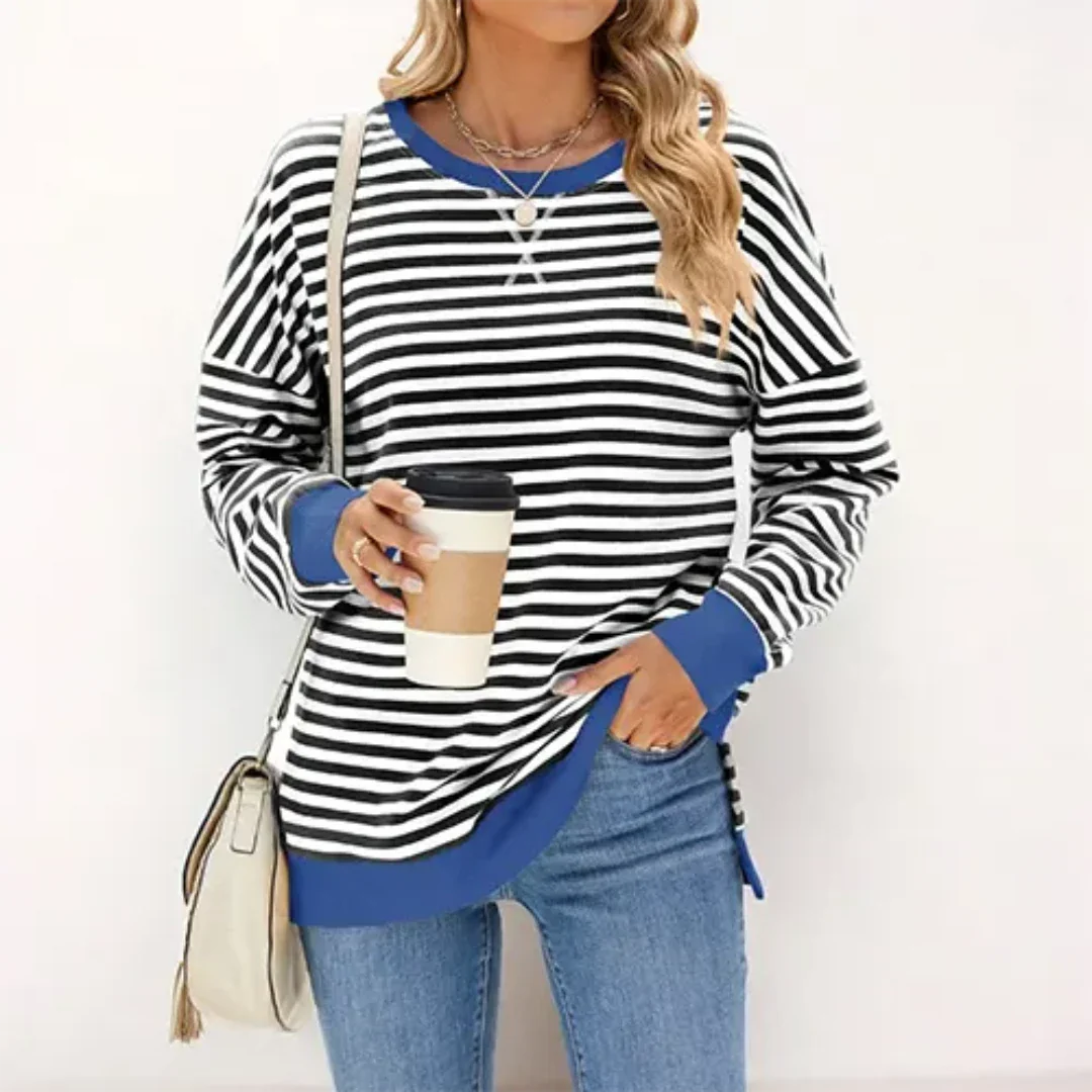 Jersey de abrigo a rayas para señora
