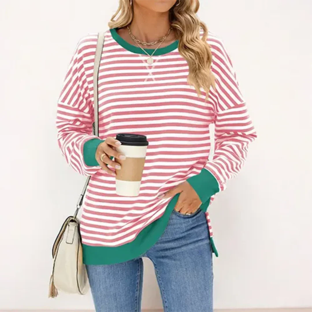 Jersey de abrigo a rayas para señora