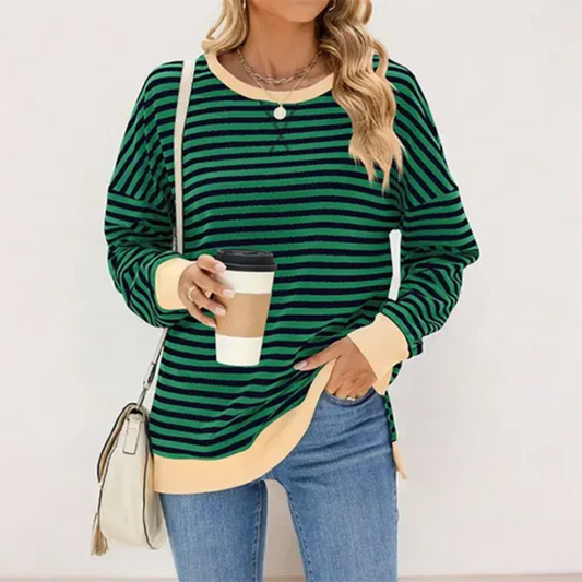 Jersey de abrigo a rayas para señora
