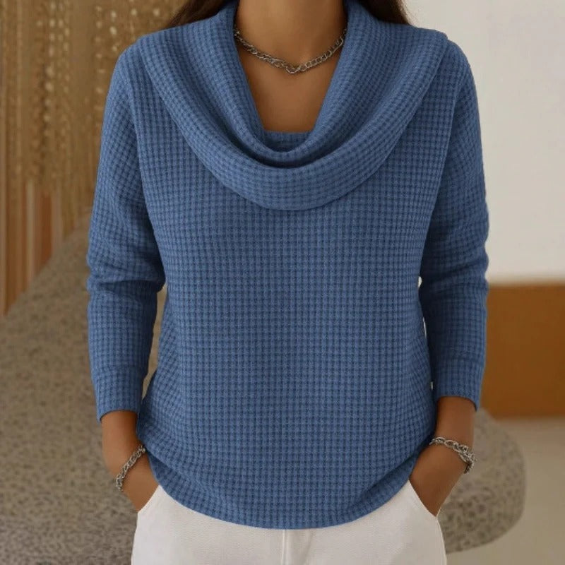 Damski Sweter Cowl Neck Długi Rękaw Pulowe