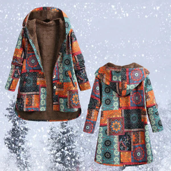 Whitney Coat | Elegante abrigo de invierno boho con capucha