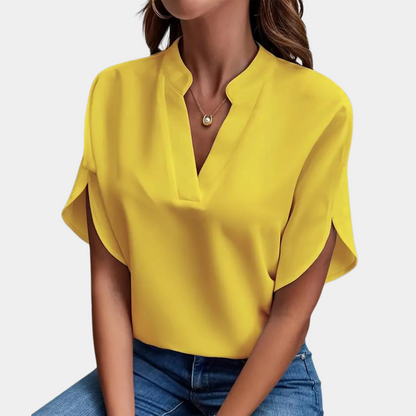 Aiva - Blusa de manga corta para mujer