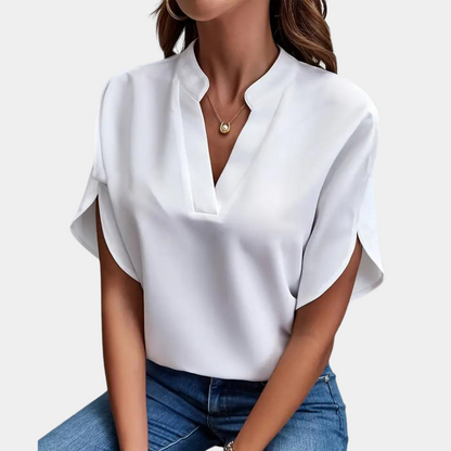 Aiva - Blusa de manga corta para mujer