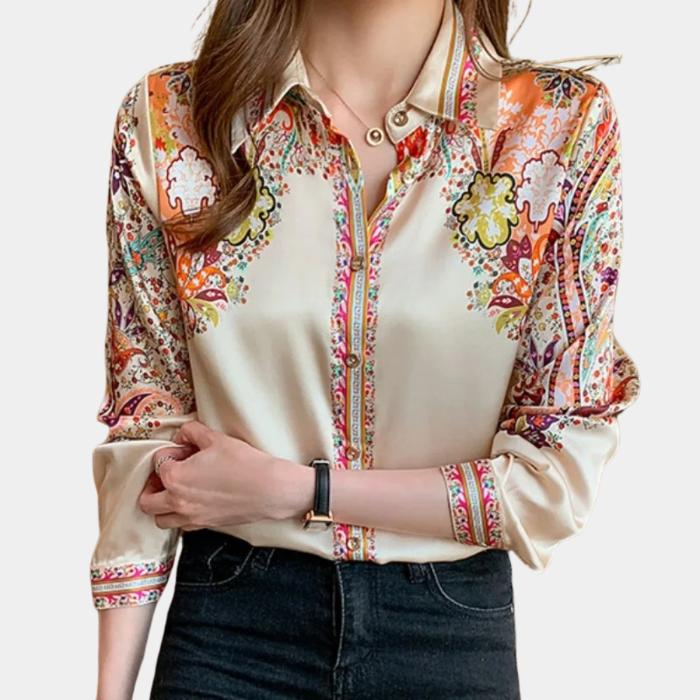 Gera Blusa | Blusa Manga Larga Estampado Floral