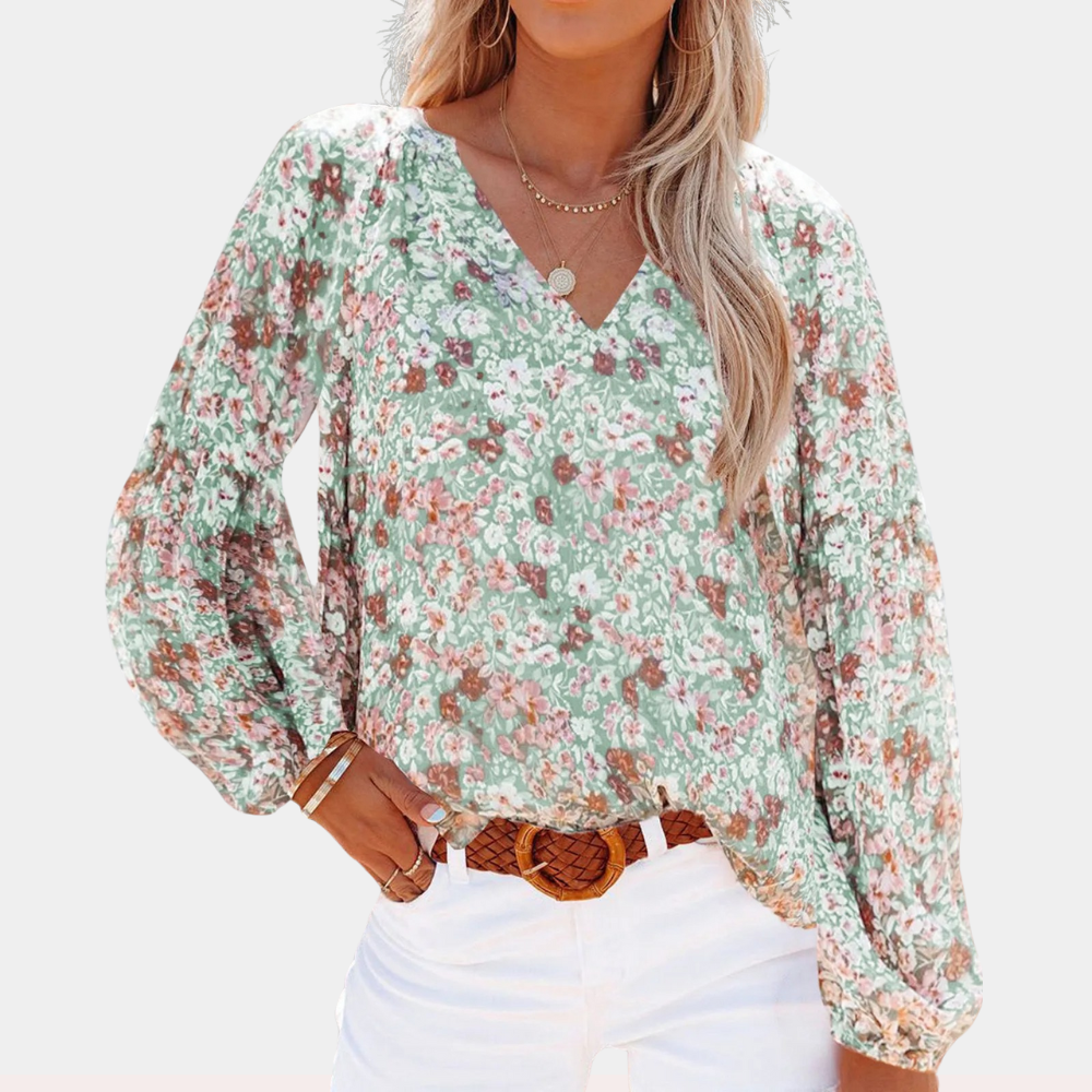 Amya - Blusa de manga larga para mujer