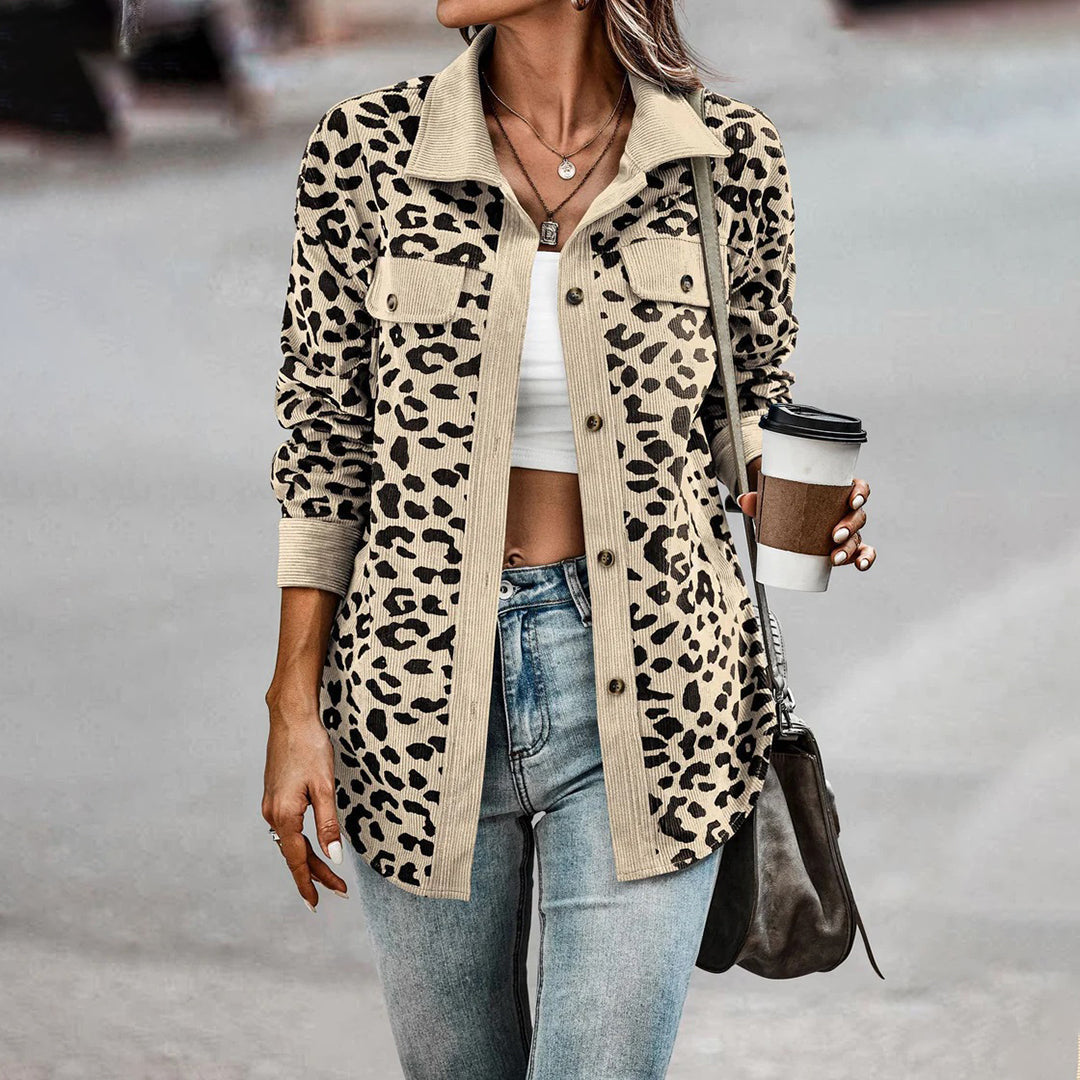 BAILEE - Chaqueta de moda con estampado de leopardo