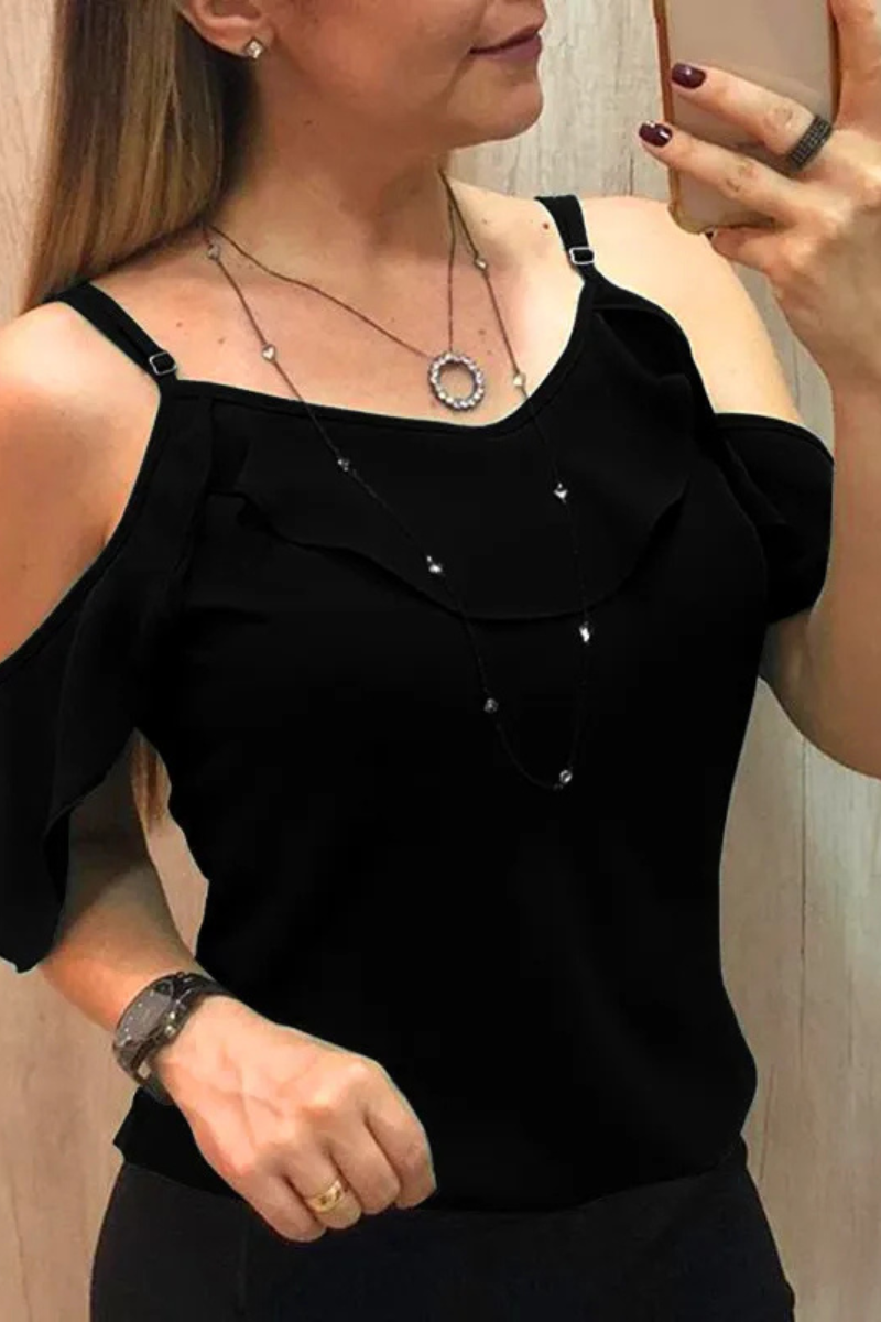 Araminta | Blusa de manga corta con volantes