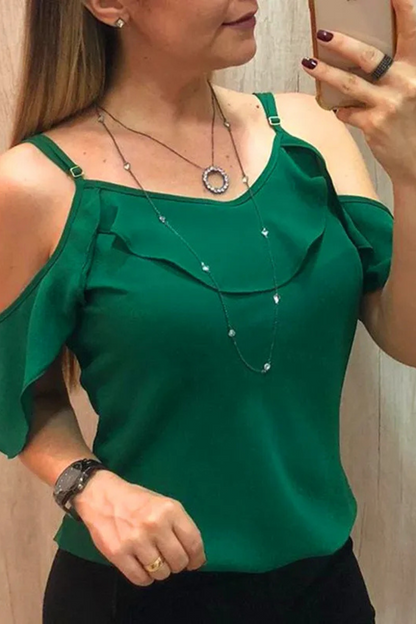 Araminta | Blusa de manga corta con volantes