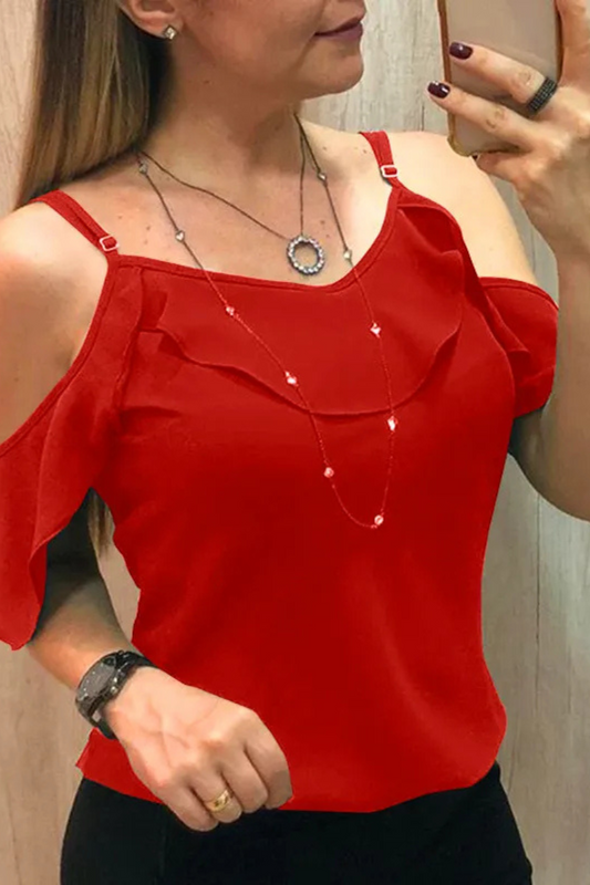 Araminta | Blusa de manga corta con volantes