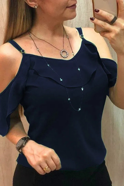 Araminta | Blusa de manga corta con volantes
