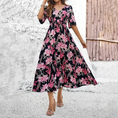 Astrid | Elegante vestido con estampado floral